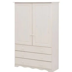 Landhaus Wäsche-Schrank in Weiß lackiert - Ilvestra