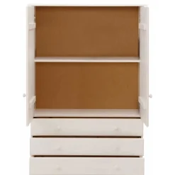 Landhaus Wäsche-Schrank in Weiß lackiert - Ilvestra