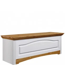 Landhaus Wäschetruhe in Weiß & Kiefer - Lagune