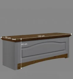 Landhaus Wäschetruhe in Weiß & Kiefer - Lagune