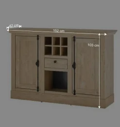 Landhaus-Anrichte in Eiche Gold - Hengas