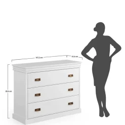 Landhauskommode in Weiß lackiert - Presto