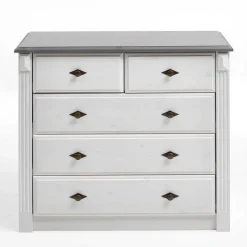 Landhausstil Kommode in Weiß & Grau - Caneon