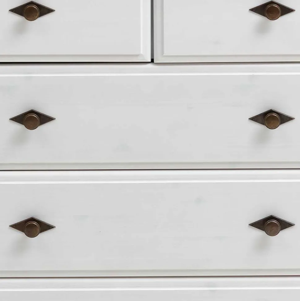 Landhausstil Kommode in Weiß & Grau - Caneon