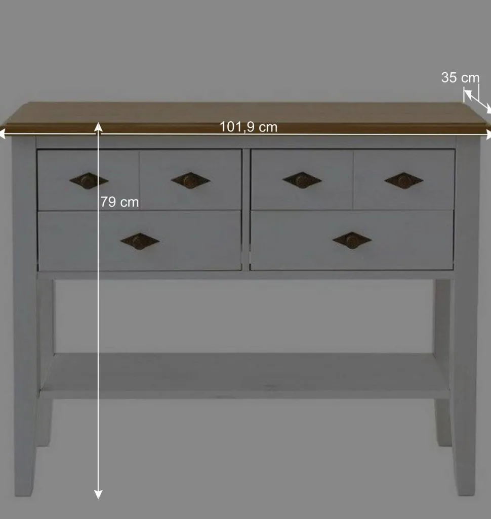 Landhausstil Möbel Set Sibiuta in Weiß (zweiteilig)