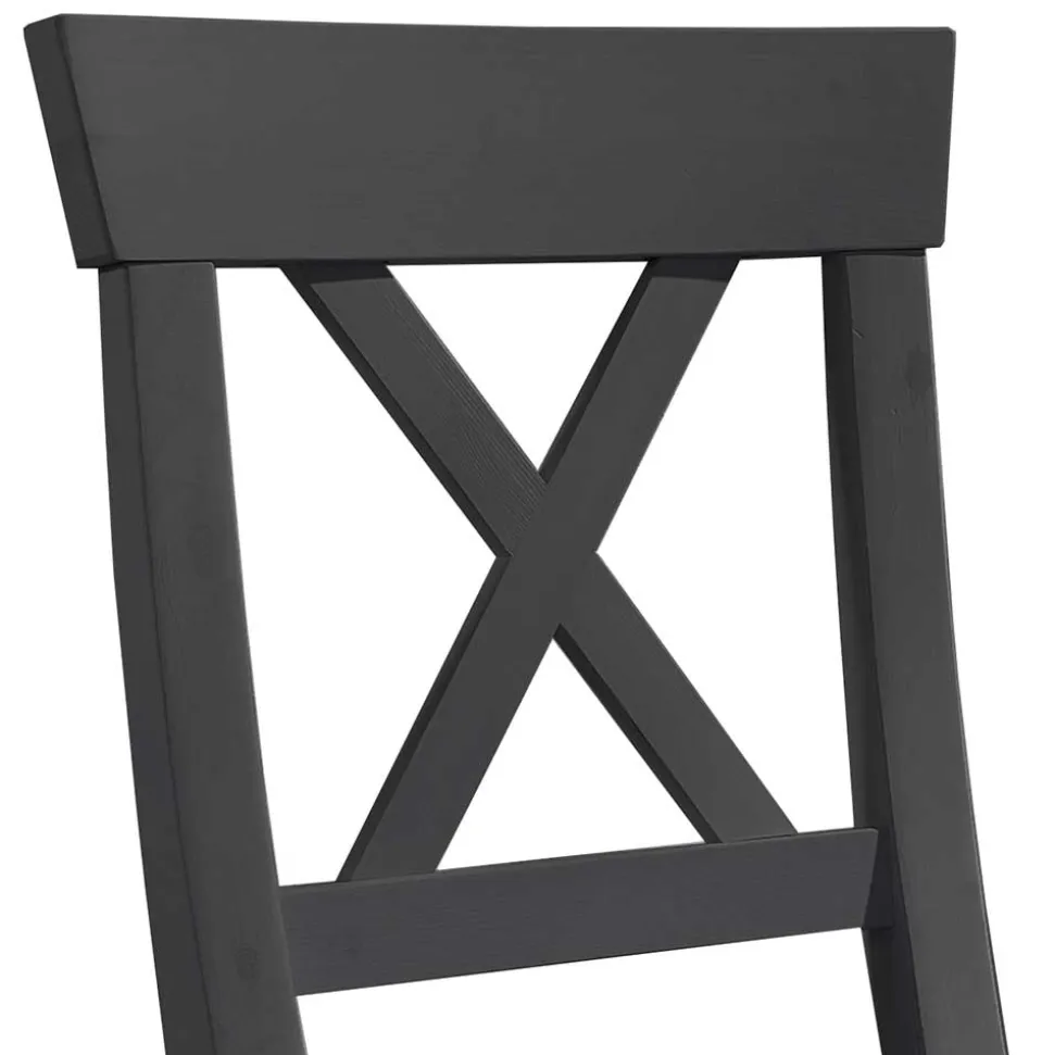 Landhausstuhl aus Holz in Grau & Eichefarben - Ustricia