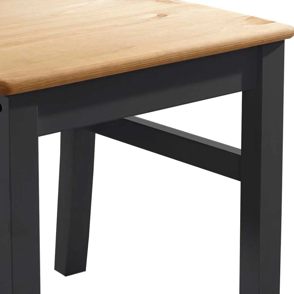 Landhausstuhl aus Holz in Grau & Eichefarben - Ustricia