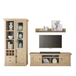 Landhaus-TV-Anbauwand Set - Hengas (dreiteilig)