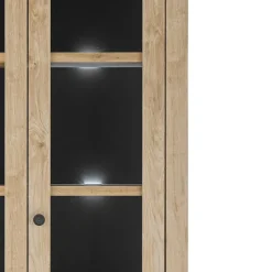 Landhaus-Vitrinenschrank in Eiche Gold - Hengas