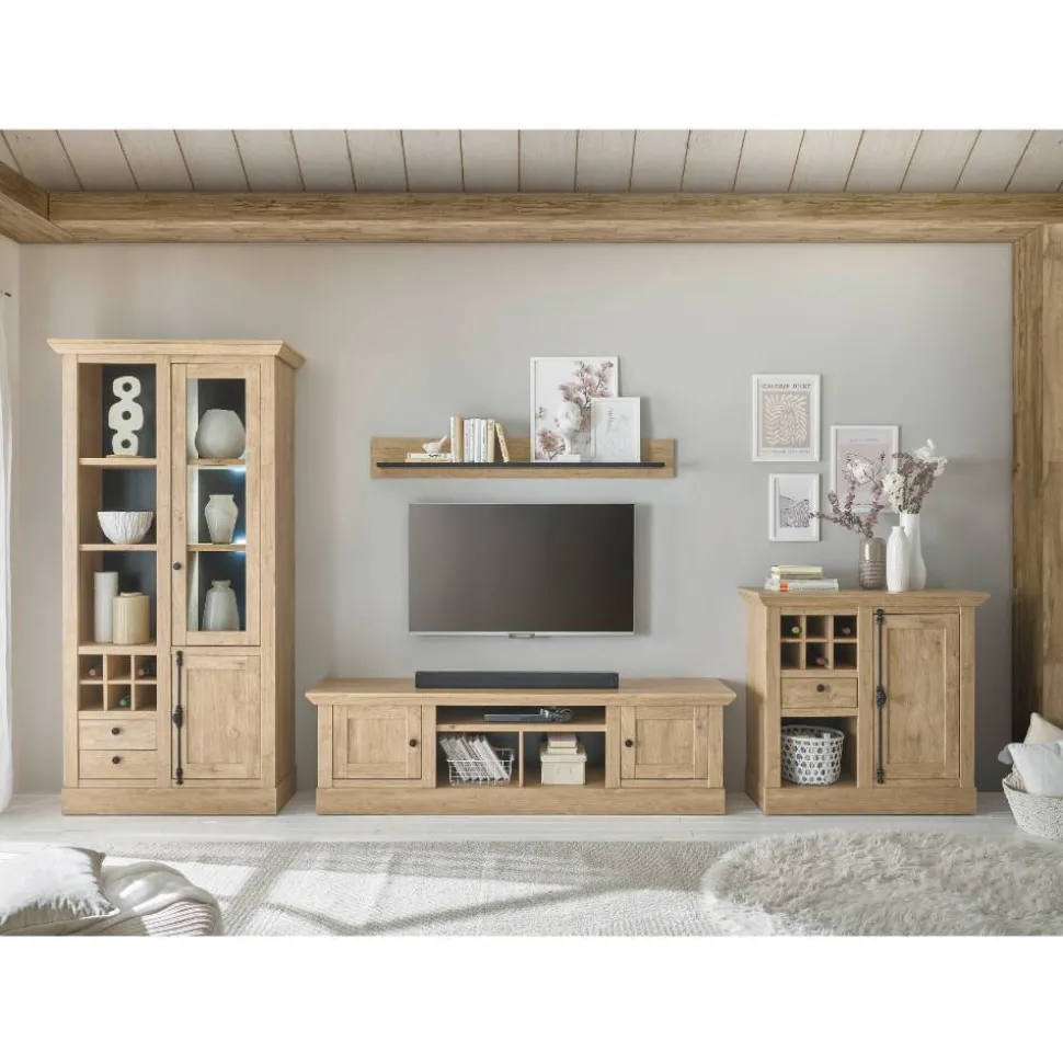 Landhaus-Wohnwand Set - Hengas (vierteilig)