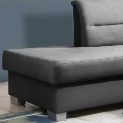 L-Design Funktionscouch in Dunkelgrau - Silecta