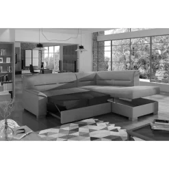 L-Design Funktionscouch in Dunkelgrau - Silecta