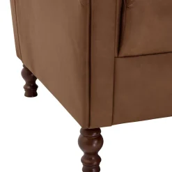 Leder Chesterfieldsessel in Cognac Braun - Martinos