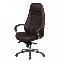 Leder Drehstuhl fürs Büro in Dunkelbraun - Tabara