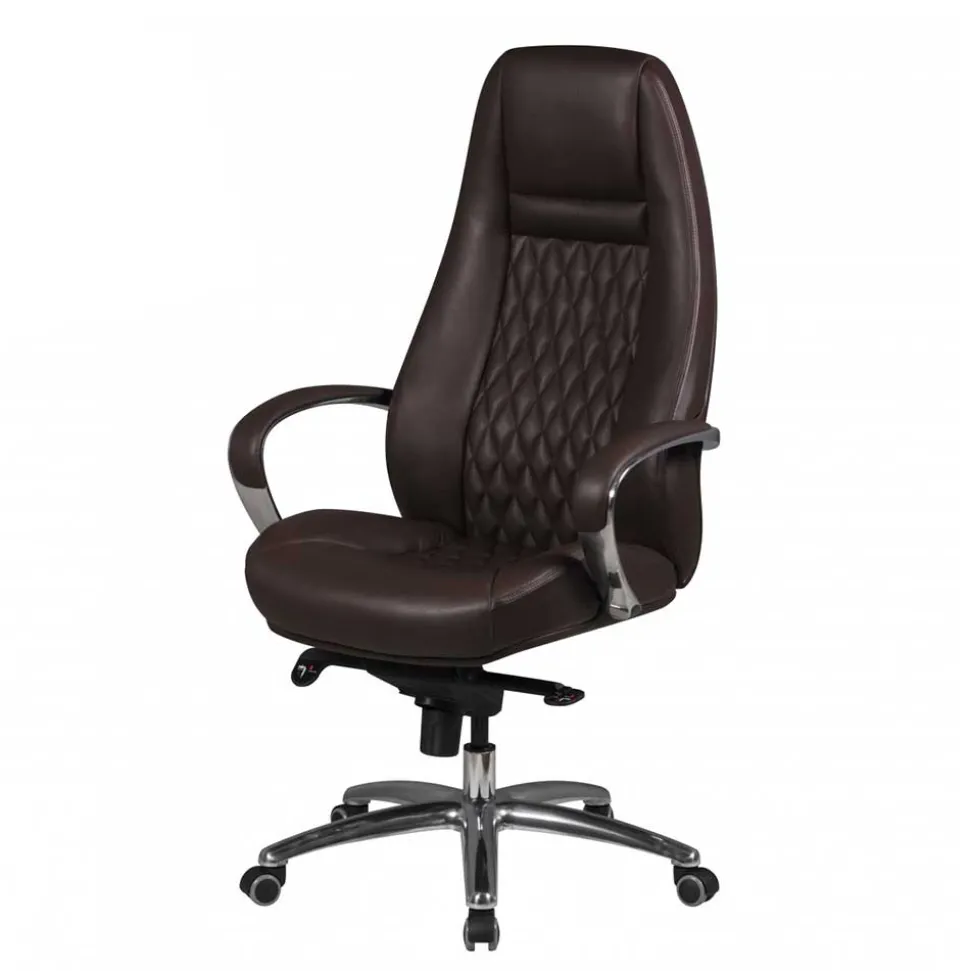 Leder Drehstuhl fürs Büro in Dunkelbraun - Tabara