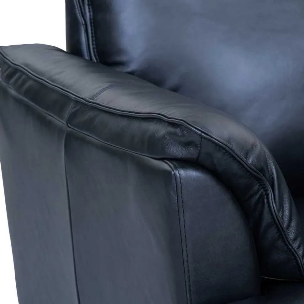 Leder Ecksofa in Schwarz - Lagon