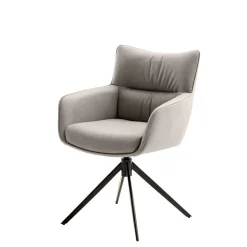 Leder Esstischstühle in Creme - drehbar - Klimaca (2er Set)