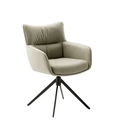 Leder Esstischstühle in Creme - drehbar - Klimaca (2er Set)