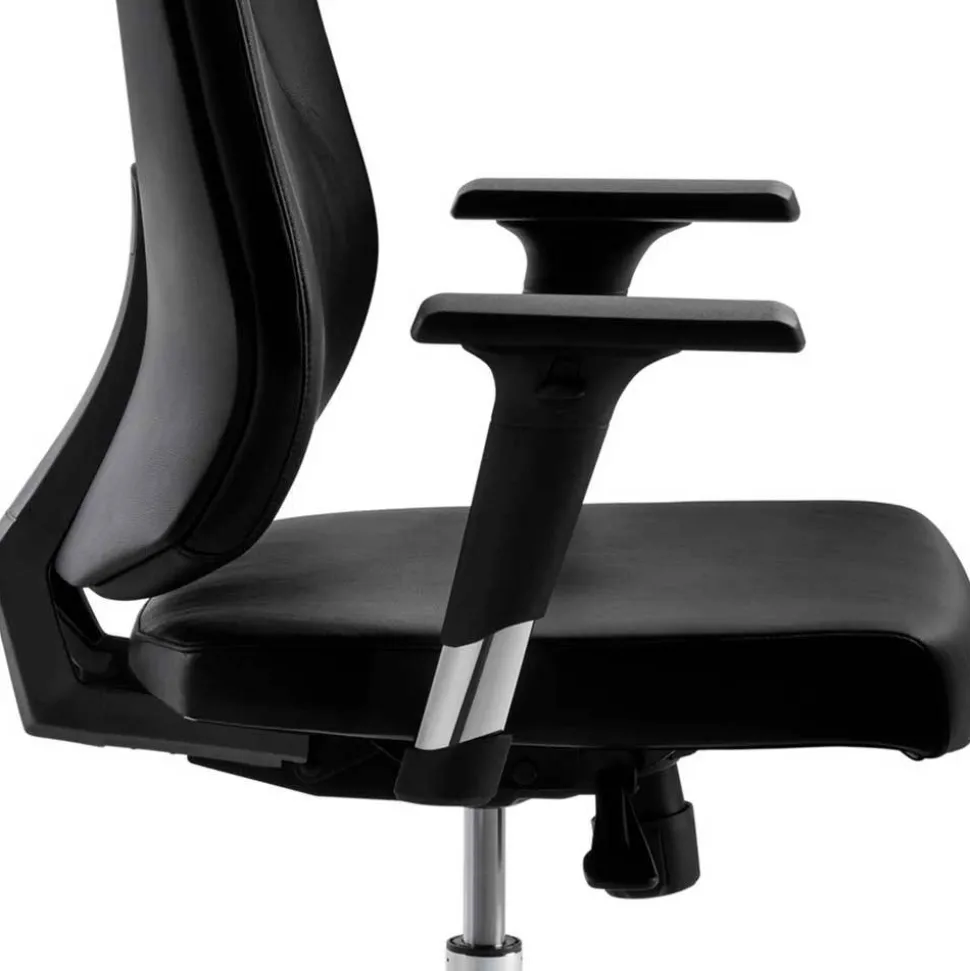 Leder Schreibtischstuhl in Schwarz - Bostaoro