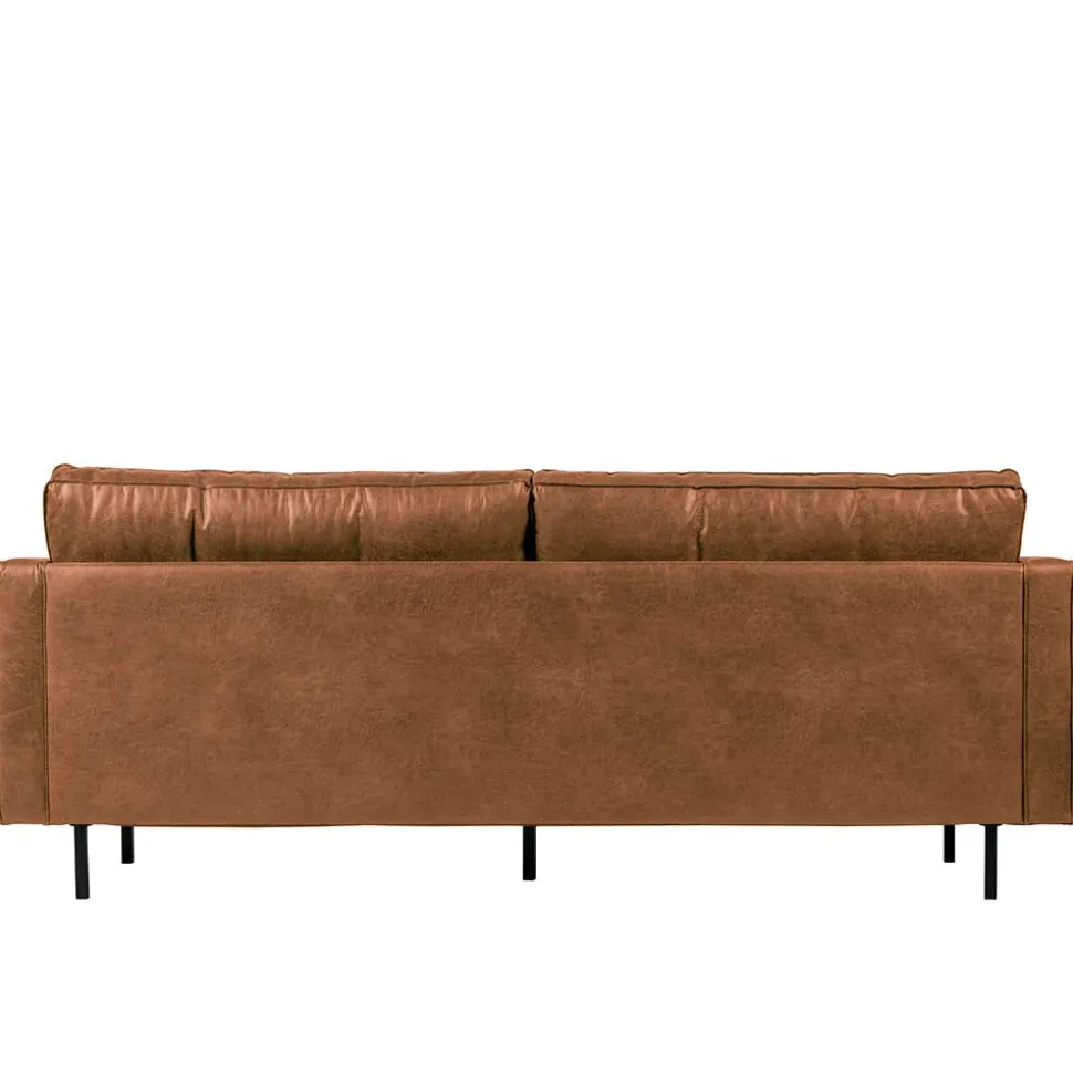 Leder 3-Sitzer Couch in Braun Cognac - Eterna