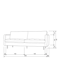 Leder 3-Sitzer Couch in Braun Cognac - Eterna
