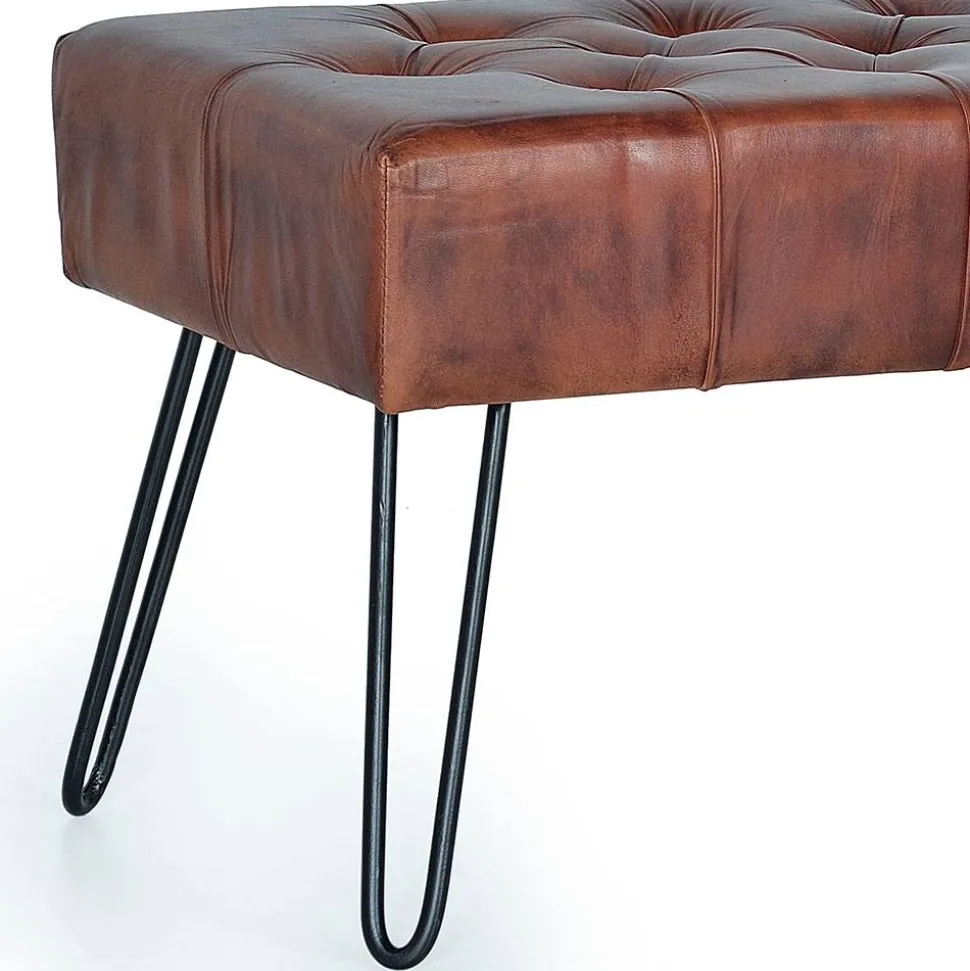 Lederbank mit Knopfheftungen - Nofre