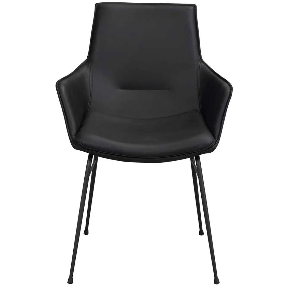 Lederstühle in Schwarz - Pomo (2er Set)