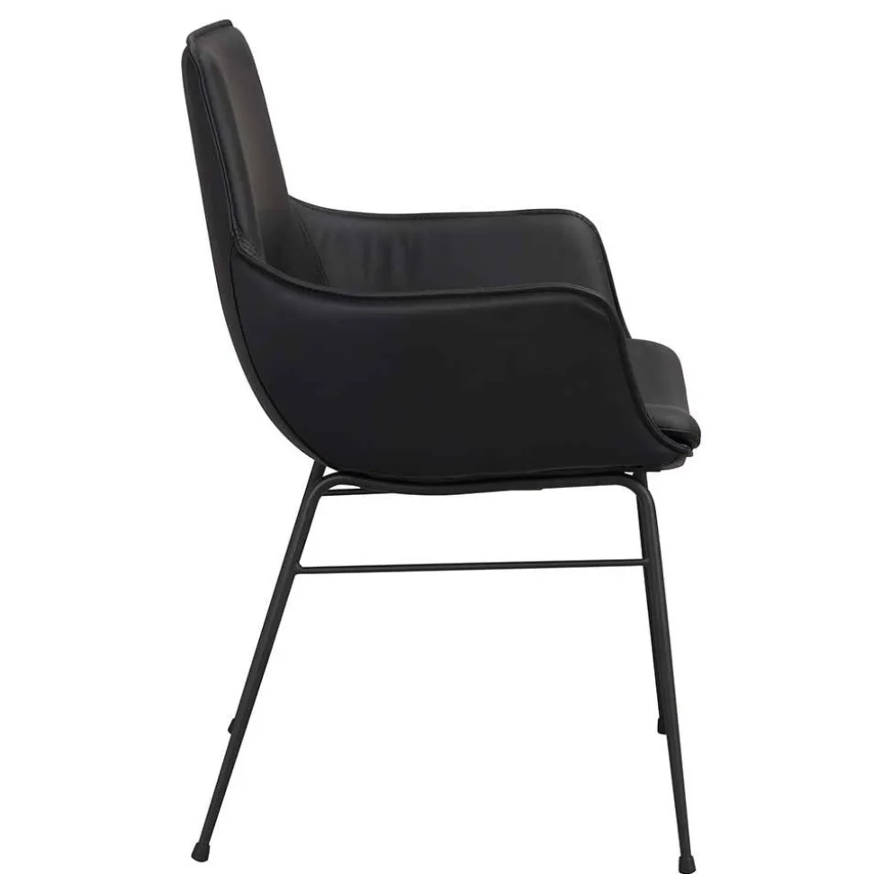 Lederstühle in Schwarz - Pomo (2er Set)