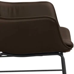 Lederstuhl mit Armlehnen in Braun - Unkorian (2er Set)