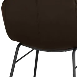 Lederstuhl mit Armlehnen in Braun - Unkorian (2er Set)