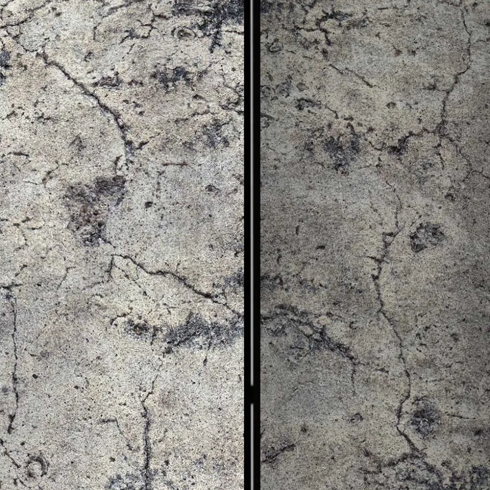 Leinwand Paravent in Steinoptik Grau - Contessa