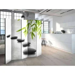 Leinwand Paravent mit Asia Zen Motiv - Jusip