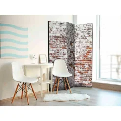 Leinwand Raumteiler Alte Ziegelwand - Jovena