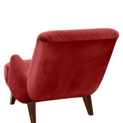 Lesesessel aus Samtvelours in Ziegel Rot - Danzante