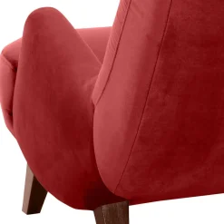 Lesesessel aus Samtvelours in Ziegel Rot - Danzante