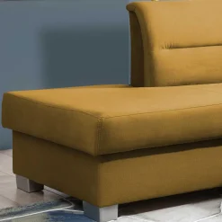 L-Form Bettcouch in Senfgelb Samt - Concista