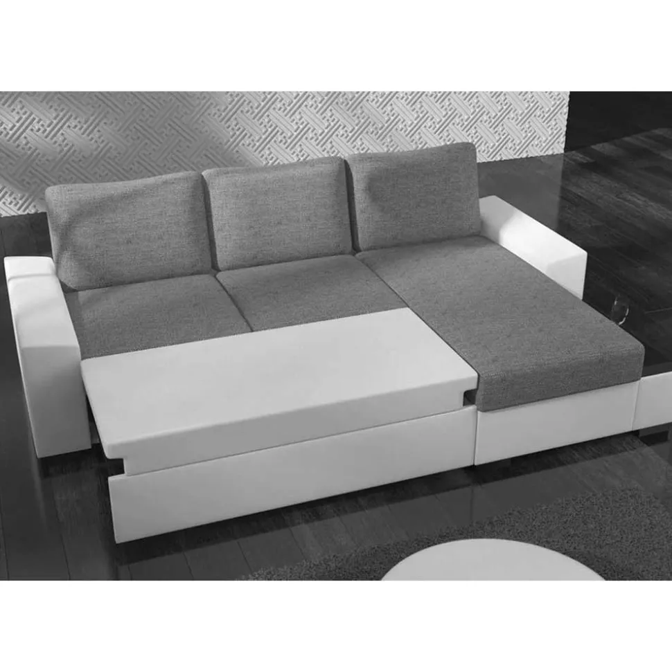 L-Form Bettsofa in Beige und Weiß - Scarlino