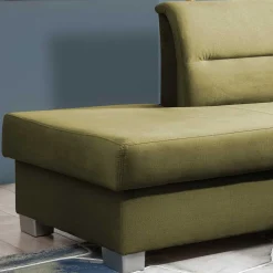 L-Form Funktionssofa in Oliv Grün Samtstoff - Donnys