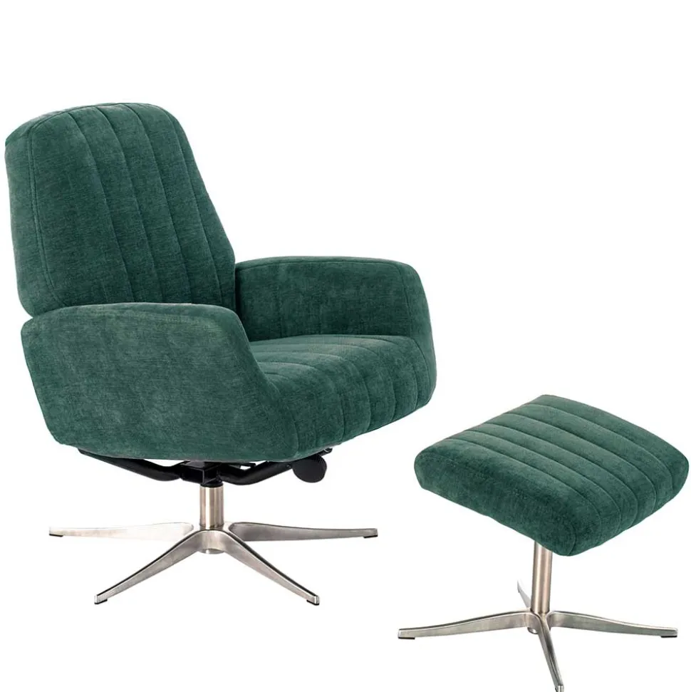 Liegesessel & Hocker in Petrol Blau - Arizona (zweiteilig)