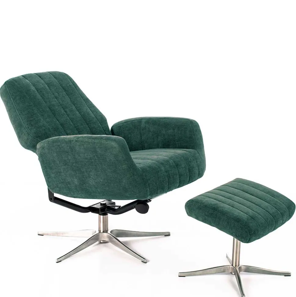 Liegesessel & Hocker in Petrol Blau - Arizona (zweiteilig)