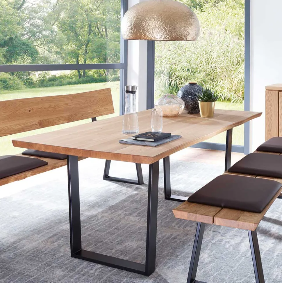 Live Edge Esstisch aus Wildeiche & Stahl - Sympatia