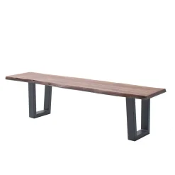 Live Edge Esszimmerbank mit Trapezbeinen - Malinsia