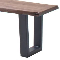 Live Edge Esszimmerbank mit Trapezbeinen - Malinsia