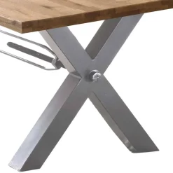 Living Edge Wildeiche Tisch mit X Füßen - Gastruna