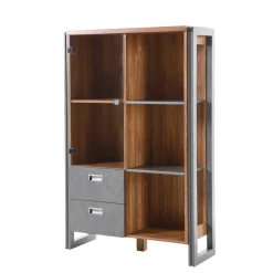 Loft Design Highboard im Eiche dunkel Dekor und Schwarz - Rompira