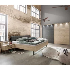 Loft Doppelbett & Schwebetüren Schrank - Licruva (vierteilig)