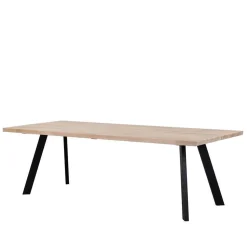 Loft Esstischgruppe mit Eiche White Wash Tisch Pulva & 6 Schalenstühlen (siebenteilig)