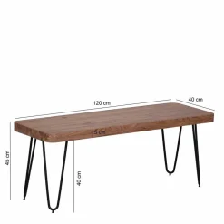 Loft Style Essbank mit Massivholz Akazie Lariona & Metall