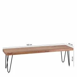 Loft Style Essbank mit Massivholz Akazie Lariona & Metall