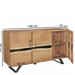 Loft Style Sideboard Draguno aus Akazie massiv